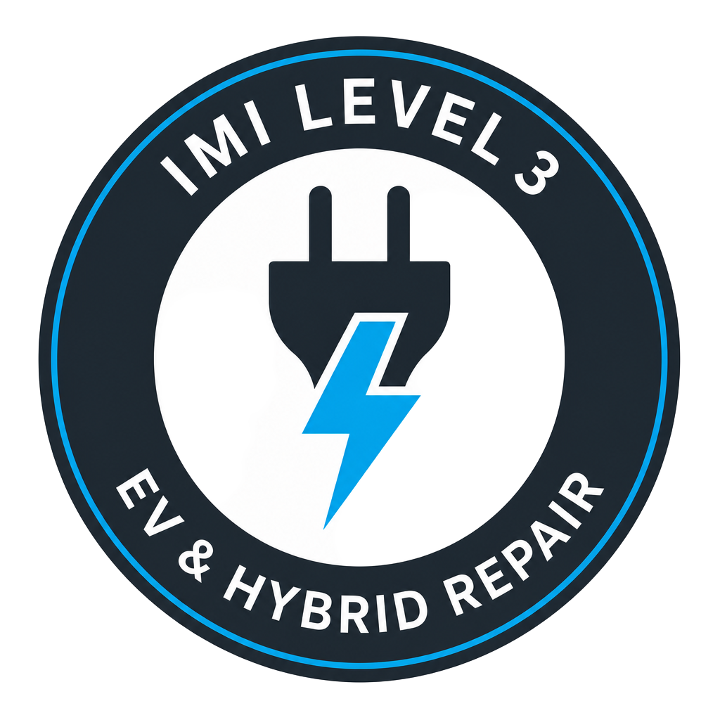 IMI Level 3 Award in Electric and Hybrid Vehicle System Repair qualification badge — Precision Dent Repair technicians