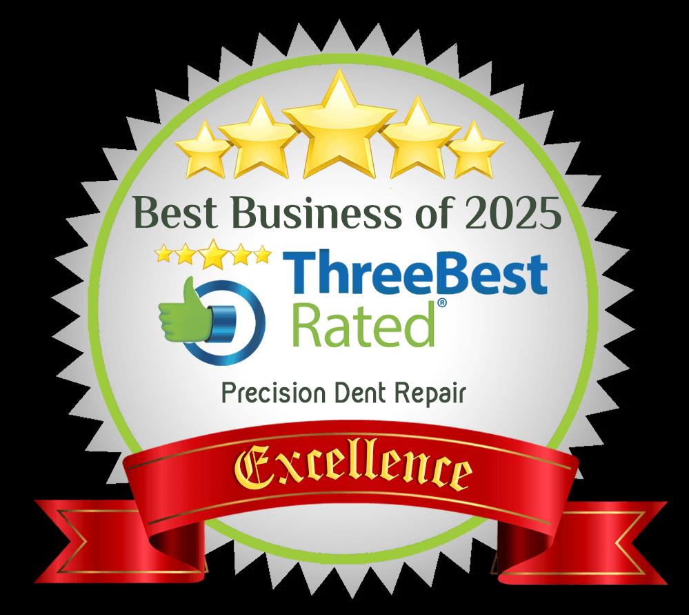ThreeBest Rated Best Business of 2025 award badge for Precision Dent Repair